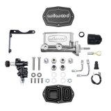 Wilwood MOPAR Compact Tandem M/C Kit w/ P-Valve & Pushrod 15/16in Bore - Chrome Powdercoat thumbnail 1