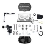 Wilwood MOPAR Compact Tandem M/C Kit w/ P-Valve & Pushrod 1in Bore - Chrome Powdercoat thumbnail 1