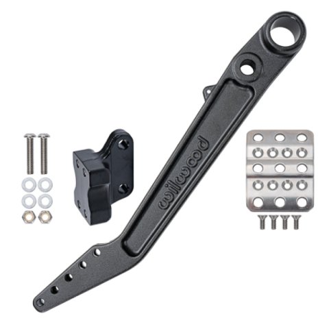 Wilwood Adjustable 5.5-6.25:1 Ratio Reverse Mount Pedal Replacement Kit - Black E-coat thumbnail 1