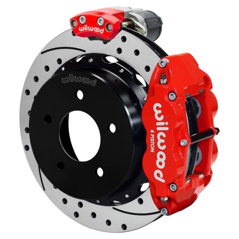 Wilwood 88-98 GM C1500 Superlite Rear Elec. Parking Brake Kit 12.88in SRP Rotor 3.25in Offset - Red