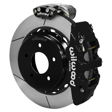 Wilwood 88-98 GM C1500 Aero4 Rear Electronic Parking Brake Kit 14in Rotor 3.25in Offset - Blk