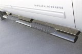Lund 07-17 Chevy Silverado 1500 Crew Cab 5in. Oval Straight SS Nerf Bars - Polished thumbnail 1