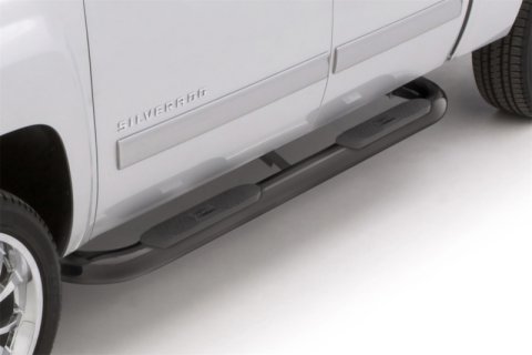 Lund 03-09 Dodge Ram 2500 Quad Cab 4in. Oval Curved Steel Nerf Bars - Black thumbnail 7