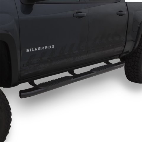Lund 2019 Chevrolet Silverado 1500 Crew Cab 5in Oval Curved Steel Nerf Bars - Black thumbnail 4