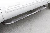 Lund 2019 Chevy Silverado 1500 Double Cab 4In Oval Curved SS Nerf Bars - Polished Stainless thumbnail 1