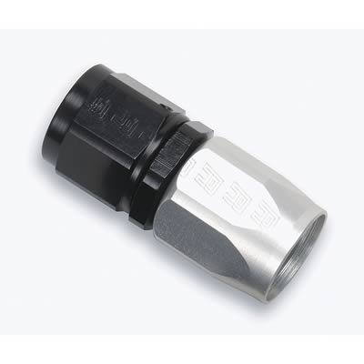 Russell Performance -6 AN Black/Silver Straight Full Flow Hose End