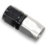 Russell Performance -8 AN Black/Silver Straight Full Flow Hose End thumbnail 1