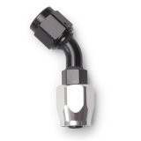 Russell Performance -4 AN Black/Silver 45 Degree Full Flow Hose End thumbnail 1