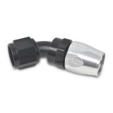 Russell Performance -4 AN Black/Silver 45 Degree Full Flow Hose End thumbnail 5