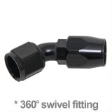 Russell Performance -6 AN Black 45 Degree Full Flow Hose End thumbnail 1