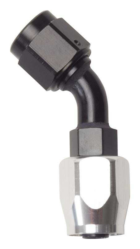Russell Performance -8 AN Black/Silver 45 Degree Full Flow Hose End thumbnail 3