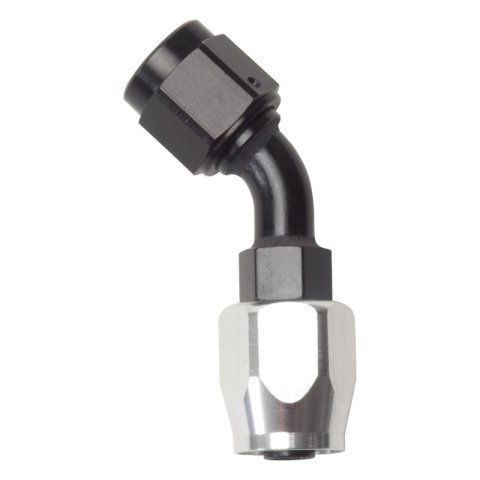Russell Performance -8 AN Black/Silver 45 Degree Full Flow Hose End thumbnail 4