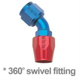 Russell Performance -10 AN Red/Blue 45 Degree Full Flow Hose End thumbnail 1
