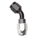 Russell Performance -12 AN Black/Silver 45 Degree Full Flow Hose End thumbnail 3