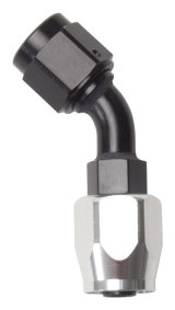 Russell Performance -12 AN Black/Silver 45 Degree Full Flow Hose End thumbnail 4