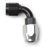 Russell Performance -4 AN Black/Silver 90 Degree Full Flow Hose End thumbnail 1