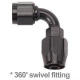 Russell Performance -6 AN Black 90 Degree Full Flow Hose End thumbnail 1