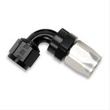 Russell Performance -10 AN Black/Silver 90 Degree Full Flow Hose End thumbnail 1