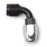 Russell Performance -12 AN Black/Silver 90 Degree Full Flow Hose End thumbnail 1