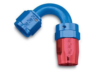 Russell Performance -6 AN Red/Blue 120 Degree Full Flow Hose End (1in Centerline Radius)