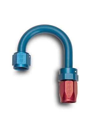 Russell Performance -8 AN Red/Blue 180 Degree Full Flow Hose End (1-1/4in Centerline Radius)