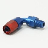 Russell Performance -6 AN Red/Blue 90 Degree Full Flow Swivel Pipe Thread Hose End (With 1/4in NPT) thumbnail 1