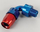 Russell Performance -8 AN Red/Blue 90 Degree Full Flow Swivel Pipe Thread Hose End (With 3/8in NPT) thumbnail 1