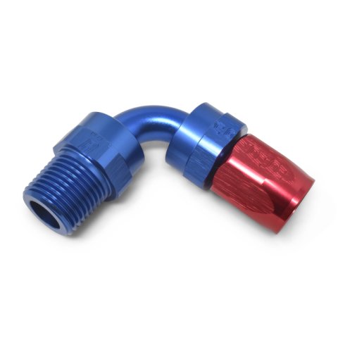 Russell Performance -10 AN Red/Blue 90 Deg Full Flow Swivel Pipe Thread Hose End (With 1/2in NPT) thumbnail 7