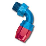 Russell Performance -6 AN Red/Blue 90 Degree Full Flow Swivel Pipe Thread Hose End (With 1/8in NPT) thumbnail 1
