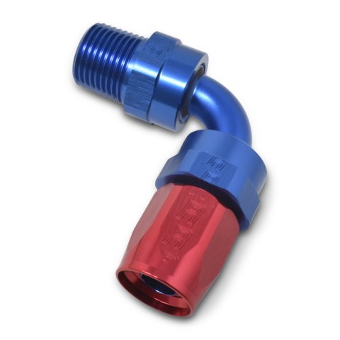 Russell Performance -6 AN Red/Blue 90 Degree Full Flow Swivel Pipe Thread Hose End (With 3/8in NPT) thumbnail 6