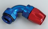 Russell Performance -12 AN Red/Blue 90 Deg Swivel Dry Sump Hose End (-12 Port 1-1/16in-12 Thread) thumbnail 1