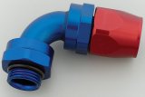 Russell Performance -12 AN Red/Blue 90 Degree Swivel Dry Sump Hose End (-6 Port 7/8in-14 Thread) thumbnail 1