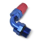 Russell Performance Swivel Hose End Assy #10 AN Male SAE Port to #8 Hose 90 Deg Red/Blue Anodized thumbnail 6