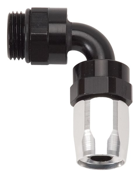 Russell Performance Swivel Hose End Assy #10 AN Male SAE Port to #8 Hose 90 Deg Clr/Blk Anodized thumbnail 2