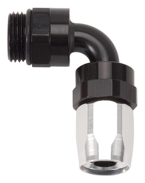 Russell Performance Swivel Hose End Assy #10 AN Male SAE Port to #8 Hose 90 Deg Clr/Blk Anodized thumbnail 4