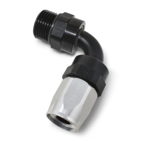 Russell Performance Swivel Hose End Assy #10 AN Male SAE Port to #8 Hose 90 Deg Clr/Blk Anodized thumbnail 6