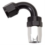 Russell Performance -6 AN Black/Silver 120 Degree Tight Radius Full Flow Swivel Hose End thumbnail 1