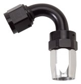 Russell Performance -6 AN Black/Silver 120 Degree Tight Radius Full Flow Swivel Hose End thumbnail 2