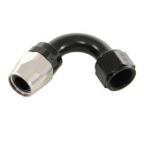 Russell Performance -12 AN Black/Silver 120 Degree Tight Radius Full Flow Swivel Hose End thumbnail 1