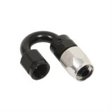 Russell Performance -6 AN Black/Silver 180 Degree Tight Radius Full Flow Swivel Hose End thumbnail 1