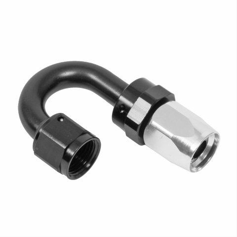 Russell Performance -8 AN Black/Silver 180 Degree Tight Radius Full Flow Swivel Hose End