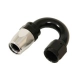Russell Performance -10 AN Black/Silver 180 Degree Tight Radius Full Flow Swivel Hose End thumbnail 1