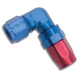 Russell Performance -6 AN Red/Blue 90 Degree Forged Aluminum Swivel Hose End thumbnail 1