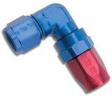 Russell Performance -8 AN Red/Blue 90 Degree Forged Aluminum Swivel Hose End thumbnail 3