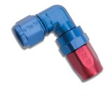 Russell Performance -10 AN Red/Blue 90 Degree Forged Aluminum Swivel Hose End thumbnail 1