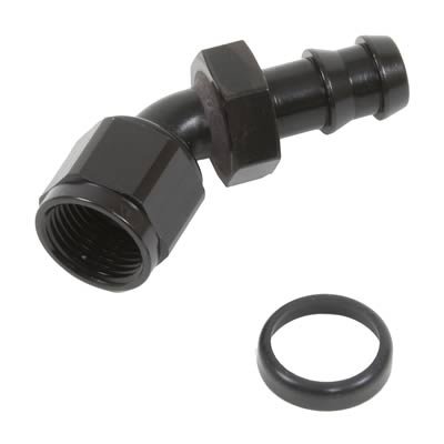 Russell Performance -8 AN Twist-Lok 45 Degree Hose End (Black)