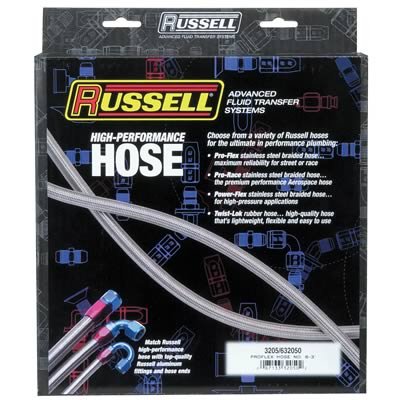 Russell Performance -6 AN ProFlex Stainless Steel Braided Hose (Pre-Packaged 3 Foot Roll) thumbnail 1