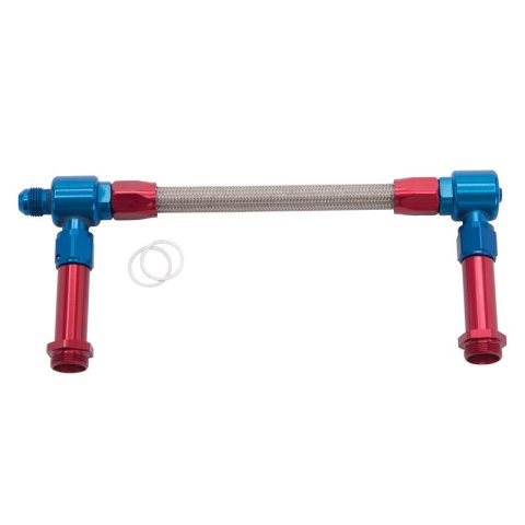 Russell Performance -8 AN to -8 AN ProFlex Holley 4150 Dual Inlet Carb Kit (Red/Blue) thumbnail 3