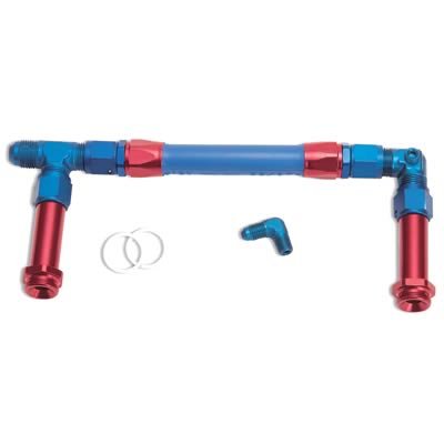 Russell Performance -8 AN to -8 AN Twist-Lok Holley 4150 Dual Inlet Carb Kit (Red/Blue)