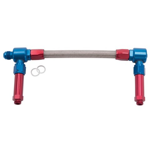 Russell Performance -8 AN to -8 AN ProFlex Demon Carb Dual Inlet Carb Kit (Red/Blue) thumbnail 3